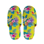 Lime Hawaiian Pineapple Pattern Print Slippers