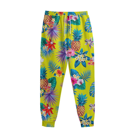 Lime Hawaiian Pineapple Pattern Print Sweatpants