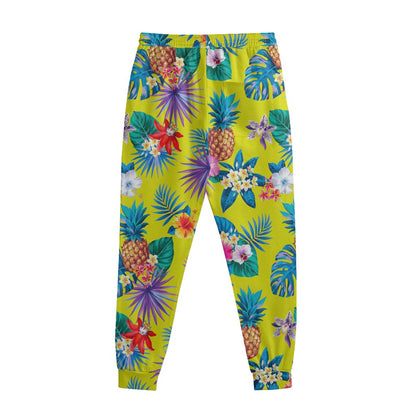 Lime Hawaiian Pineapple Pattern Print Sweatpants