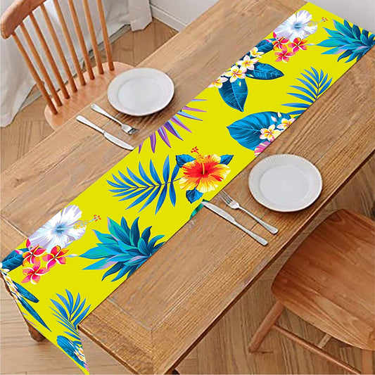 Lime Hawaiian Pineapple Pattern Print Table Runner