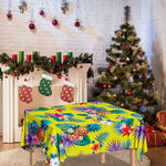 Lime Hawaiian Pineapple Pattern Print Tablecloth