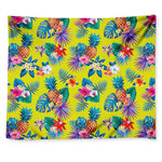 Lime Hawaiian Pineapple Pattern Print Tapestry