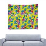 Lime Hawaiian Pineapple Pattern Print Tapestry