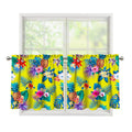 Lime Hawaiian Pineapple Pattern Print Tier Curtains