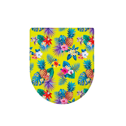 Lime Hawaiian Pineapple Pattern Print Toilet Lid Cover