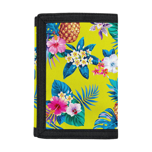 Lime Hawaiian Pineapple Pattern Print Trifold Wallet