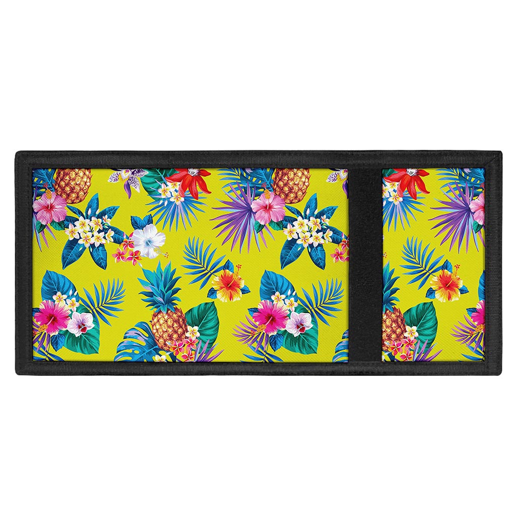 Lime Hawaiian Pineapple Pattern Print Trifold Wallet