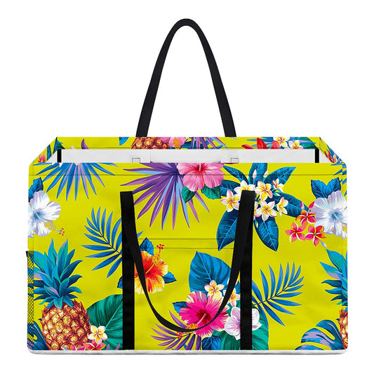 Lime Hawaiian Pineapple Pattern Print Utility Tote Bag