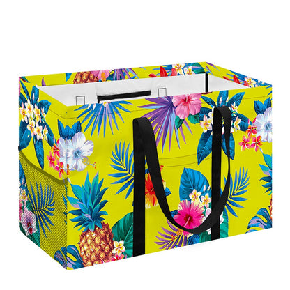 Lime Hawaiian Pineapple Pattern Print Utility Tote Bag