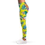 Lime Hawaiian Pineapple Pattern Print Women's Leggings