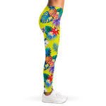 Lime Hawaiian Pineapple Pattern Print Women's Leggings