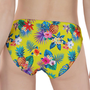 Lime Hawaiian Pineapple Pattern Print Women's Panties