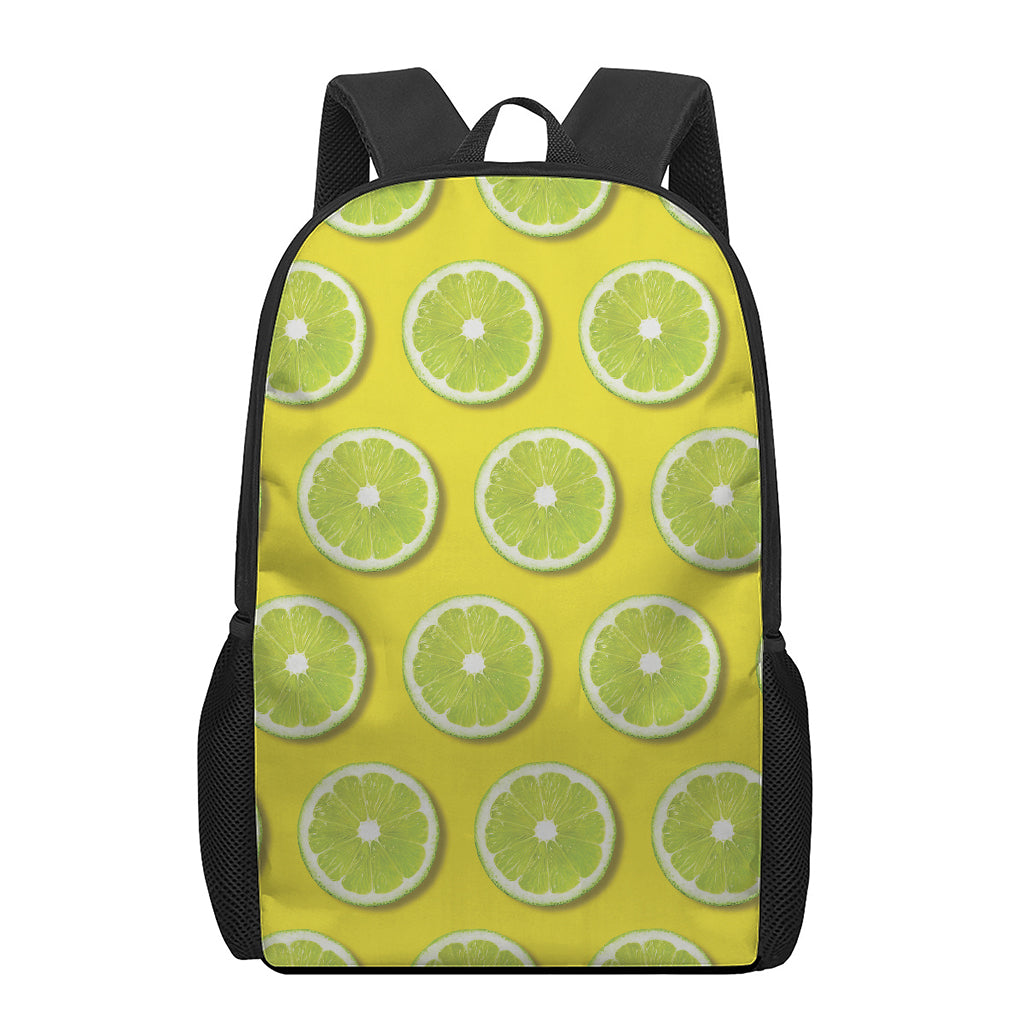 Lime Slices Pattern Print 17 Inch Backpack