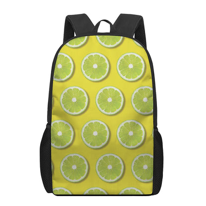 Lime Slices Pattern Print 17 Inch Backpack