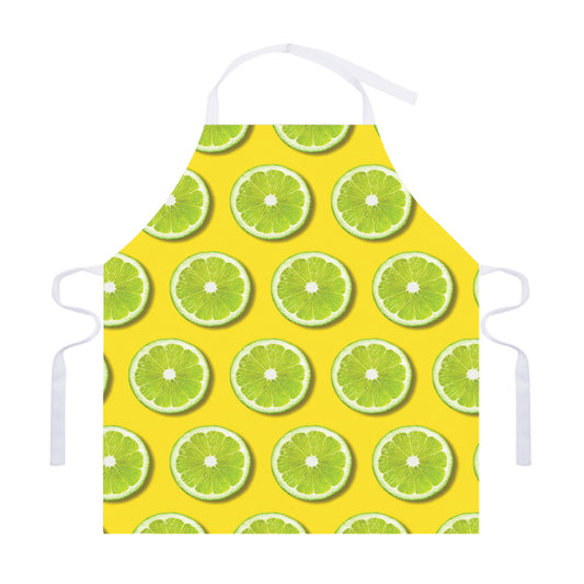 Lime Slices Pattern Print Adjustable Apron