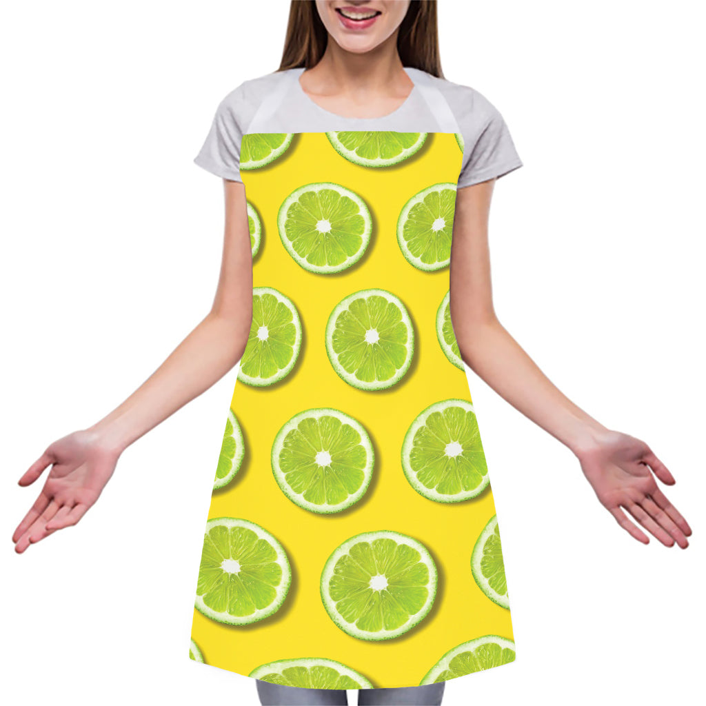 Lime Slices Pattern Print Adjustable Apron