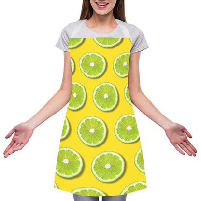 Lime Slices Pattern Print Adjustable Apron