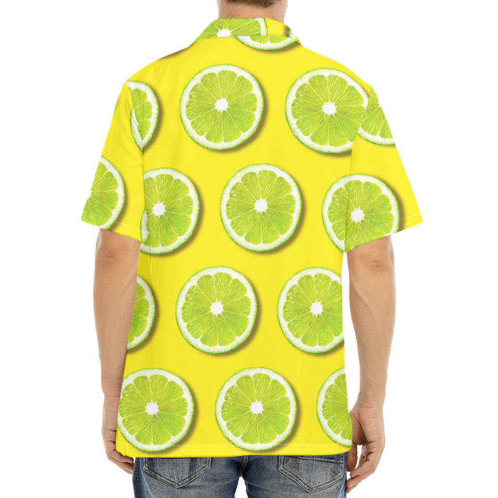 Lime Slices Pattern Print Aloha Shirt