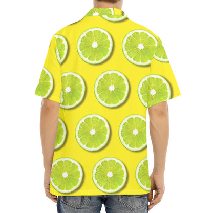 Lime Slices Pattern Print Aloha Shirt