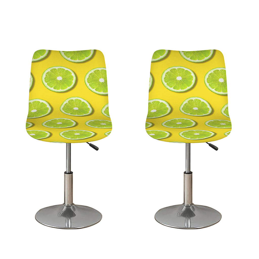 Lime Slices Pattern Print Bar Stool Covers