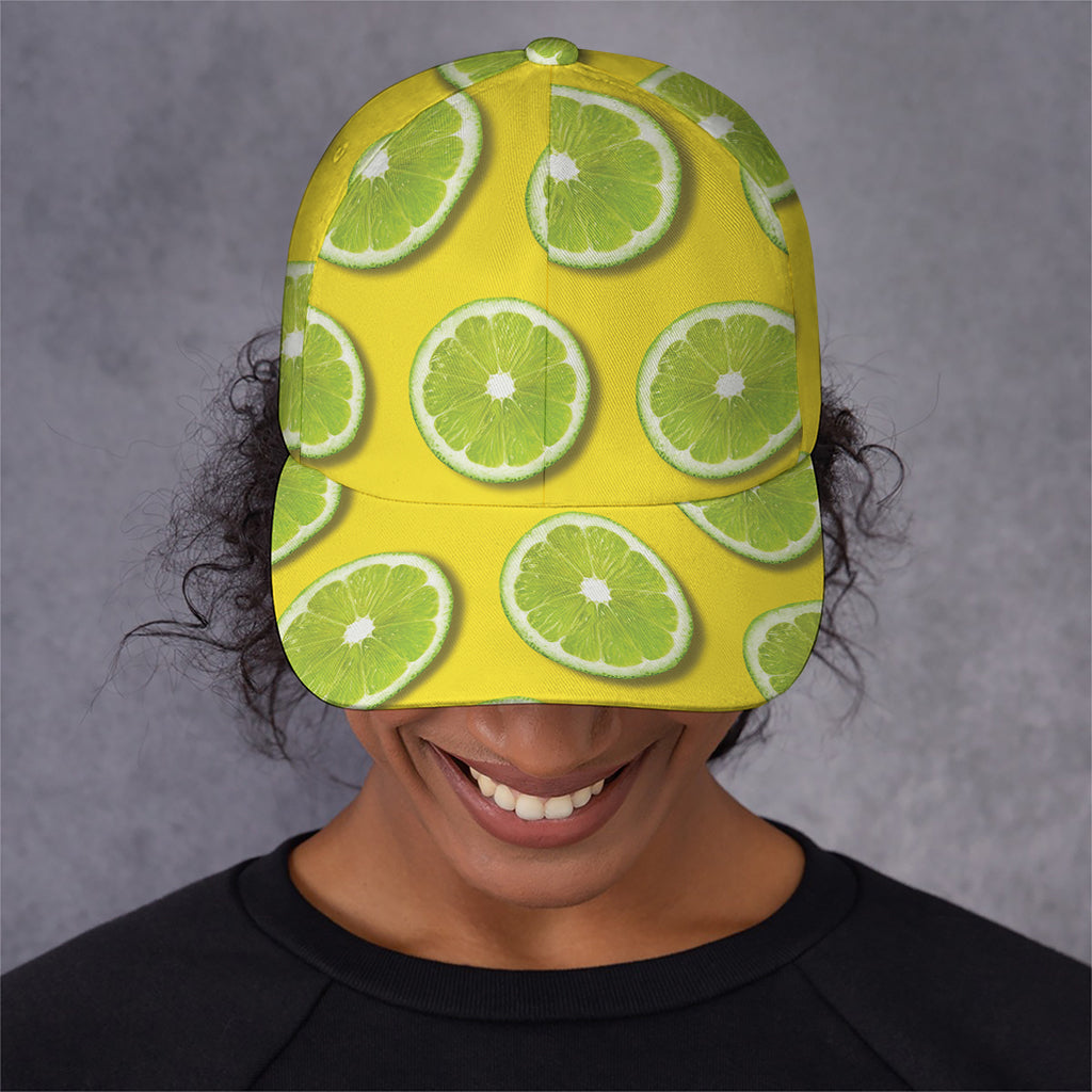Lime Slices Pattern Print Baseball Cap