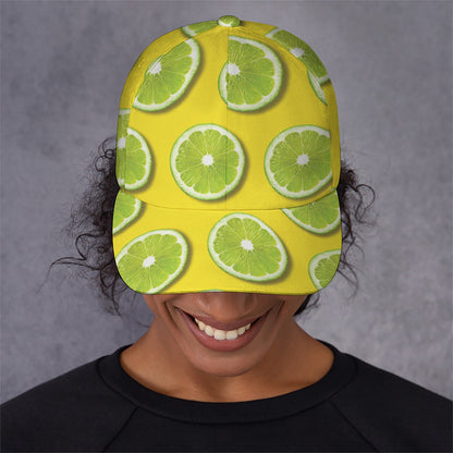 Lime Slices Pattern Print Baseball Cap