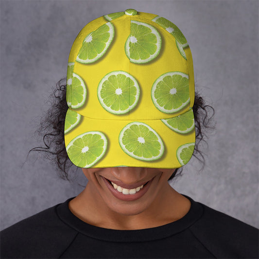 Lime Slices Pattern Print Baseball Cap