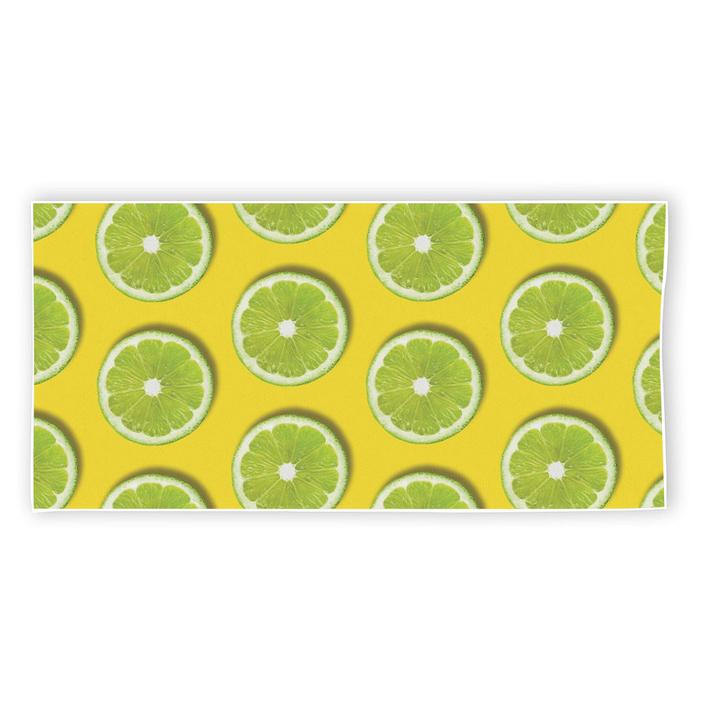 Lime Slices Pattern Print Beach Towel