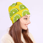 Lime Slices Pattern Print Beanie