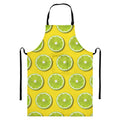 Lime Slices Pattern Print Bib Apron With Pocket