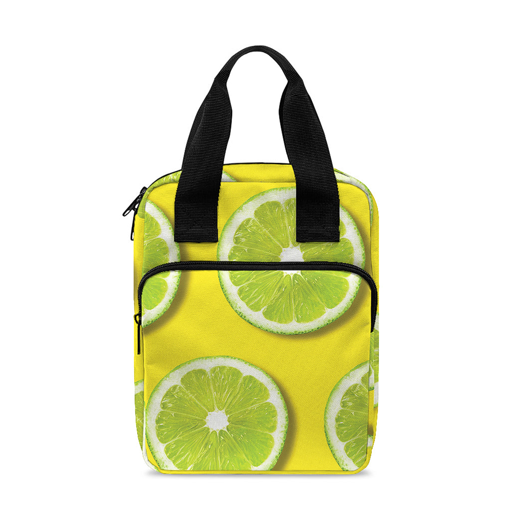 Lime Slices Pattern Print Bible Tote Bag
