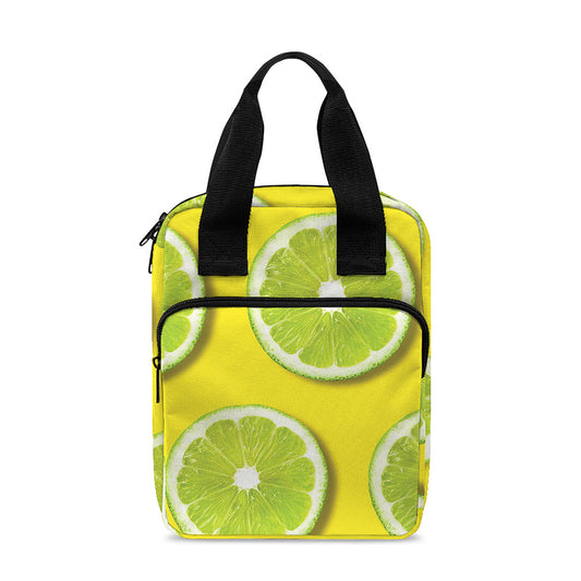 Lime Slices Pattern Print Bible Tote Bag