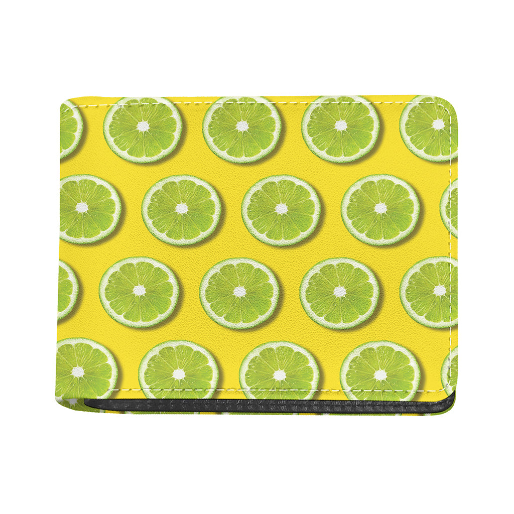 Lime Slices Pattern Print Bifold Wallet