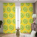 Lime Slices Pattern Print Dimout Pencil Pleat Curtains