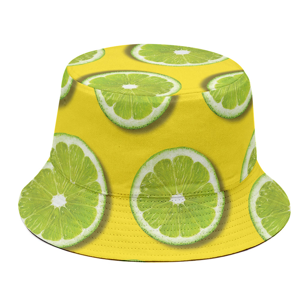Lime Slices Pattern Print Bucket Hat