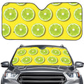 Lime Slices Pattern Print Car Windshield Sun Shade