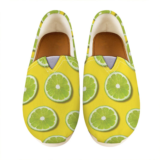 Lime Slices Pattern Print Casual Shoes