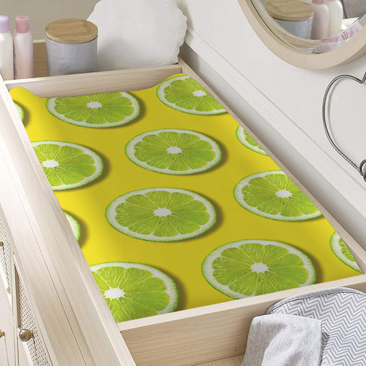 Lime Slices Pattern Print Changing Pad Cover