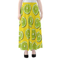 Lime Slices Pattern Print Chiffon Maxi Skirt