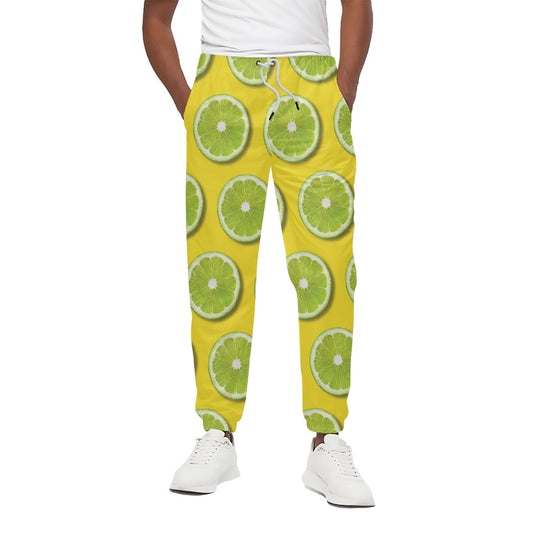 Lime Slices Pattern Print Cotton Pants