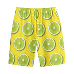 Lime Slices Pattern Print Cotton Shorts