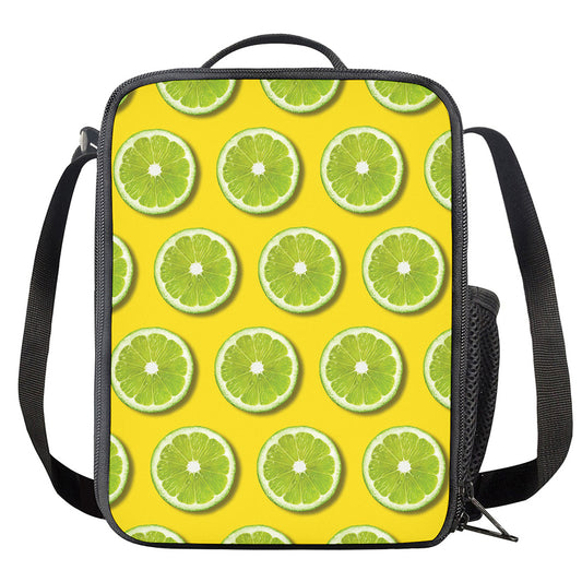 Lime Slices Pattern Print Crossbody Lunch Bag