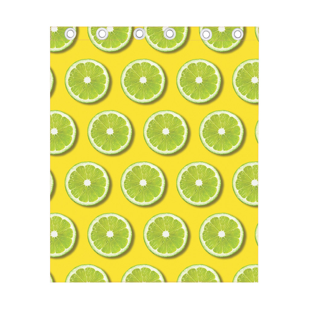 Lime Slices Pattern Print Curtain