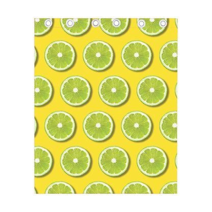 Lime Slices Pattern Print Curtain