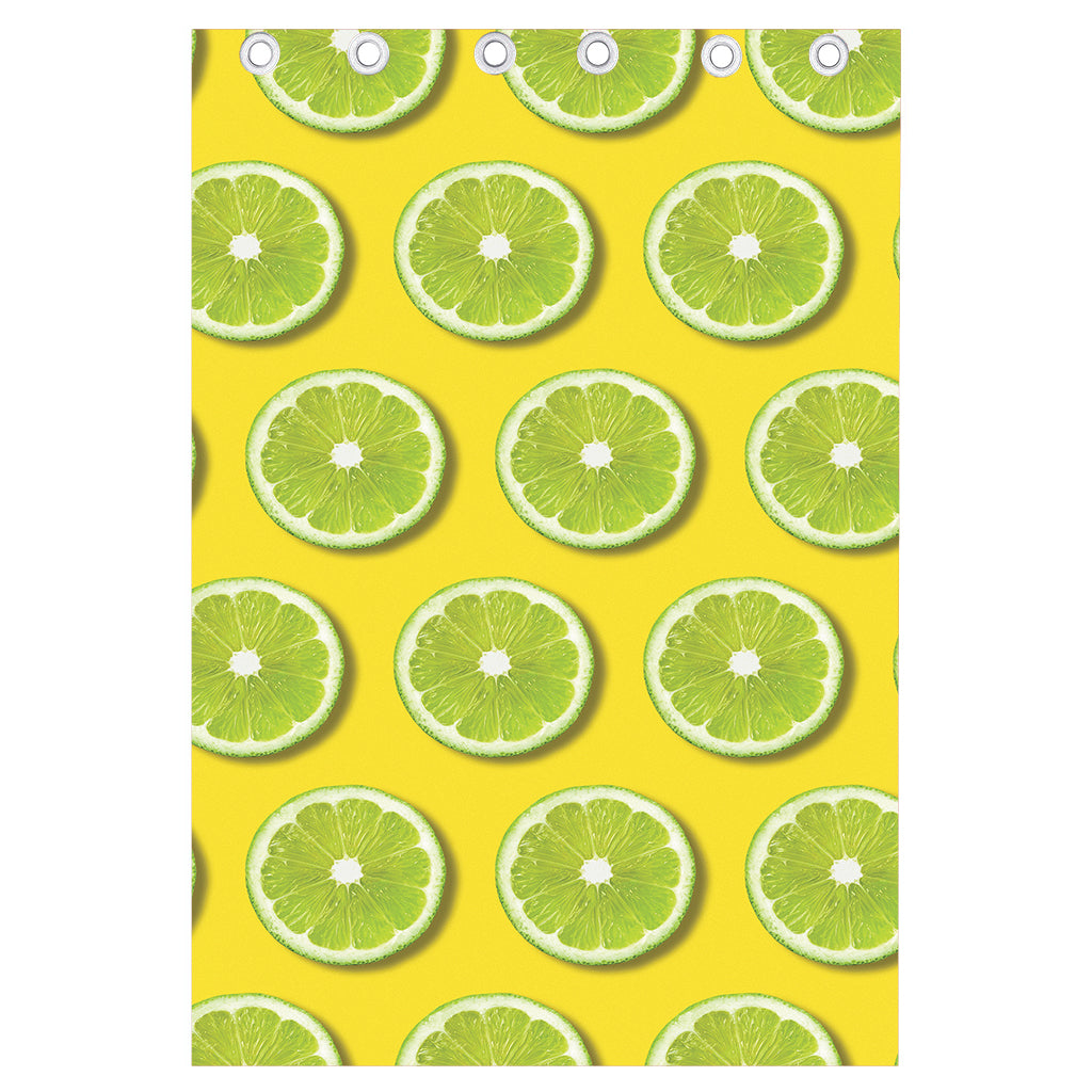 Lime Slices Pattern Print Curtain