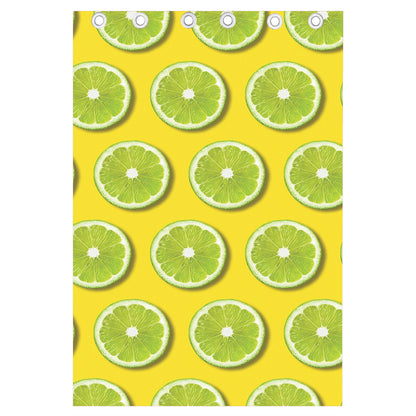 Lime Slices Pattern Print Curtain