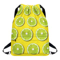 Lime Slices Pattern Print Drawstring Backpack