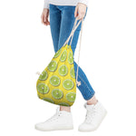 Lime Slices Pattern Print Drawstring Bag