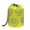 Lime Slices Pattern Print Drawstring Makeup Bag