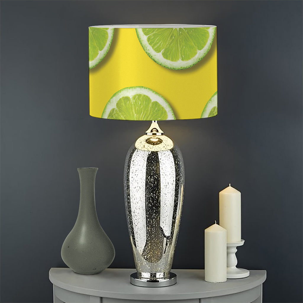 Lime Slices Pattern Print Drum Lamp Shade